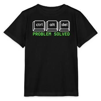 Ctrl Alt Del – Problem Solved IT Design - Stanley/Stella Kinder T-Shirt MINI CREATOR  - Schwarz - Vorne - Mikhail (115cm)