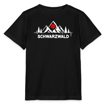 Schwarzwald mit Herzschlag und Herz Hut Berge - Stanley/Stella Kinder T-Shirt MINI CREATOR  - Schwarz - Vorne - Mikhail (115cm)