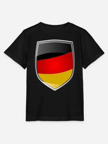 Shield with German Flag - Stanley/Stella Kinder T-Shirt MINI CREATOR - Schwarz