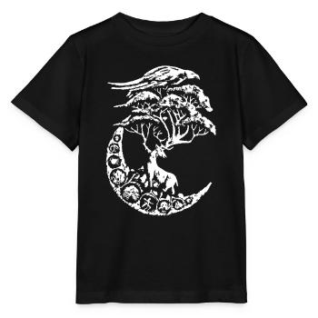 mythische Hirsche - Stanley/Stella Kinder T-Shirt MINI CREATOR  - Schwarz - Vorne - Mikhail (115cm)
