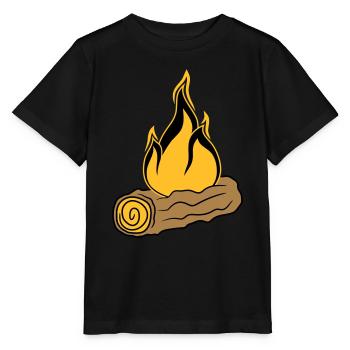bois branche forêt arbre tronc gravure sur bois forêt feu son - T-shirt bio MINI CREATOR Stanley/Stella Enfant - noir - Devant - Mikhail (115cm)