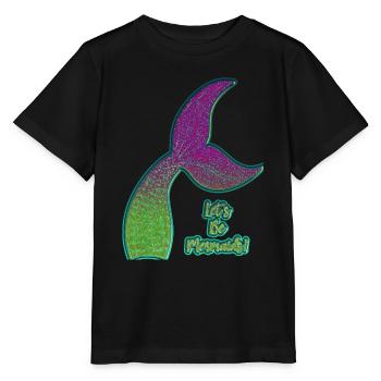 Nageoire de sirène colorée - T-shirt bio MINI CREATOR Stanley/Stella Enfant - noir - Devant - Mikhail (115cm)