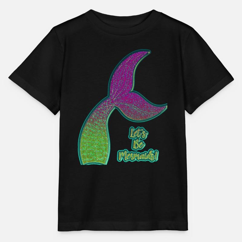 Nageoire de sirène colorée - T-shirt bio MINI CREATOR Stanley/Stella Enfant - noir