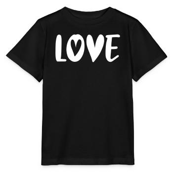 Love Heart White Handwriting Valentine's Day Love Couple - Stanley/Stella MINI CREATOR Kids’ T-Shirt - black - Front - Mikhail (115cm)