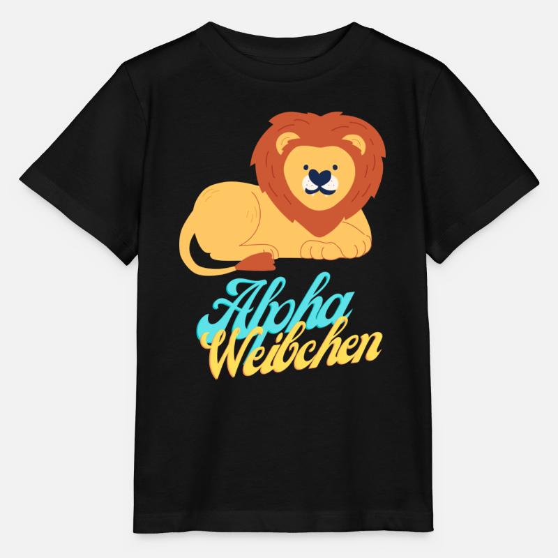 Weiblicher Alphalöwe - Stanley/Stella Kinder T-Shirt MINI CREATOR  - Schwarz