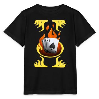 Jeu de cartes - As - T-shirt bio MINI CREATOR Stanley/Stella Enfant - noir - Devant - Mikhail (115cm)