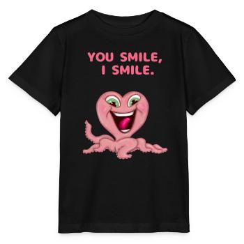 DU LÄCHELST, ICH LÄCHLE. SÜSSES TIER - Stanley/Stella Kinder T-Shirt MINI CREATOR  - Schwarz - Vorne - Mikhail (115cm)