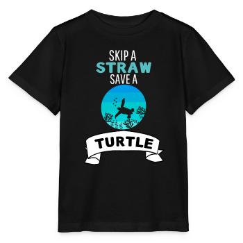 Animal Lovers Ocean Animal Retro Turtle - Stanley/Stella MINI CREATOR Kids’ T-Shirt - black - Front - Mikhail (115cm)