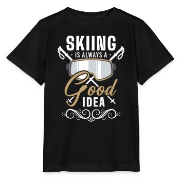Ski Alpen Pistensau skis - Stanley/Stella MINI CREATOR Kids’ T-Shirt - black - Front - Mikhail (115cm)