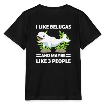 Beluga Wal Ozean Tier Lustiges Geschenk Beluga - Stanley/Stella Kinder T-Shirt MINI CREATOR  - Schwarz - Vorne - Mikhail (115cm)