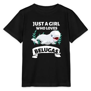 Beluga Wal Mädchen Ozean Tier Geschenk Beluga - Stanley/Stella Kinder T-Shirt MINI CREATOR  - Schwarz - Vorne - Mikhail (115cm)