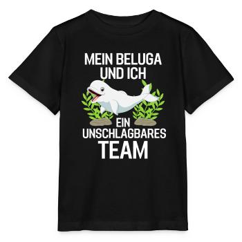 Beluga Wal Meerestier Lustiges Geschenk Beluga - Stanley/Stella Kinder T-Shirt MINI CREATOR  - Schwarz - Vorne - Mikhail (115cm)