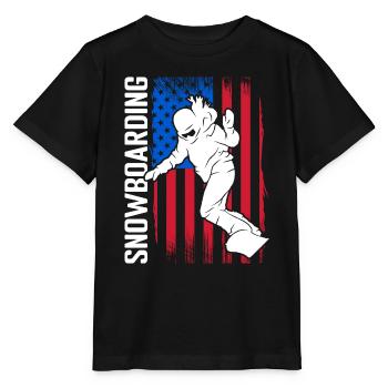 Snowboarder Snow Ski Holiday Pistensau - Stanley/Stella MINI CREATOR Kids’ T-Shirt - black - Front - Mikhail (115cm)
