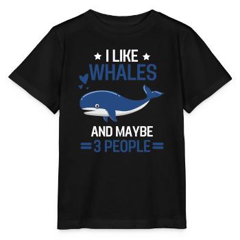 Ocean Animal Sea Animal Gift Funny Whale - Stanley/Stella MINI CREATOR Kids’ T-Shirt - black - Front - Mikhail (115cm)