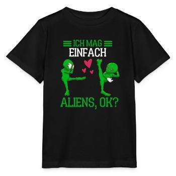 Science Fiction Geschenk Lustiges Alien - Stanley/Stella Kinder T-Shirt MINI CREATOR  - Schwarz - Vorne - Mikhail (115cm)