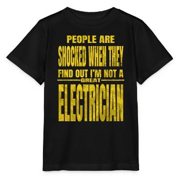 present electronics socket prop bday fun - Stanley/Stella MINI CREATOR Kids’ T-Shirt - black - Front - Mikhail (115cm)