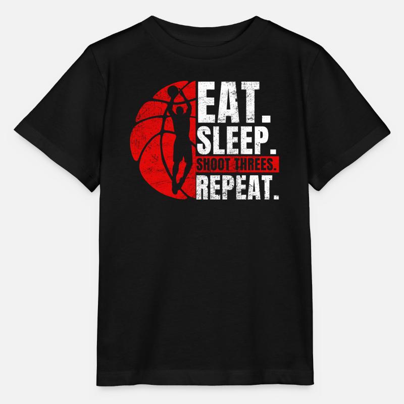 Basketball Manger Sommeil Shoot Threes Répéter Sport - T-shirt bio MINI CREATOR Stanley/Stella Enfant - noir