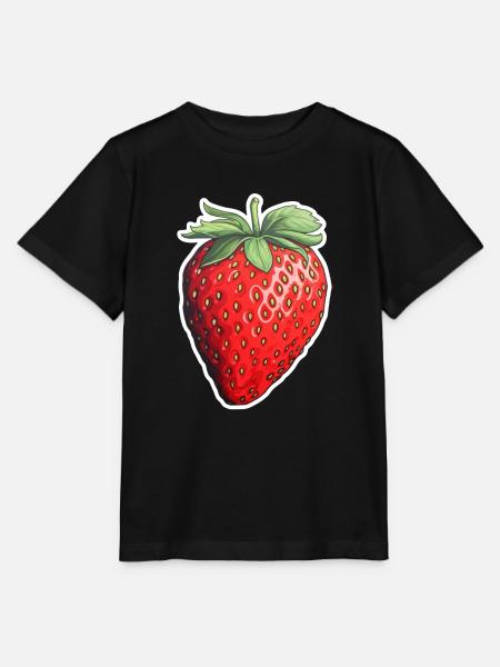 Erdbeere einzeln - Stanley/Stella Kinder T-Shirt MINI CREATOR  - Schwarz