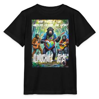 We rock for our home, the earth! - Stanley/Stella MINI CREATOR Kids’ T-Shirt - black - Front - Mikhail (115cm)