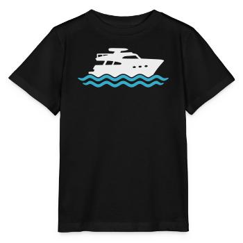 Yacht Silhouette Motorboot - Stanley/Stella Kinder T-Shirt MINI CREATOR  - Schwarz - Vorne - Mikhail (115cm)