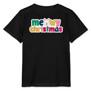Noël chat - Noël miaulé - T-shirt bio MINI CREATOR Stanley/Stella Enfant - noir - Devant - Mikhail (115cm)