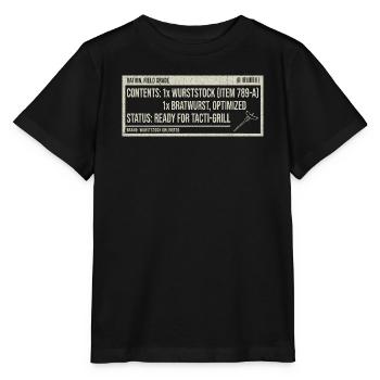 Vintage Etikett Bratwurst Humor - Stanley/Stella Kinder T-Shirt MINI CREATOR  - Schwarz - Vorne - Mikhail (115cm)