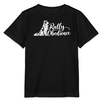 Rally Obedience – Border Collie - Stanley/Stella Kinder T-Shirt MINI CREATOR  - Schwarz - Vorne - Mikhail (115cm)