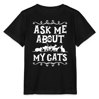 Moi au sujet Mes chats - T-shirt bio MINI CREATOR Stanley/Stella Enfant - noir - Devant - Mikhail (115cm)