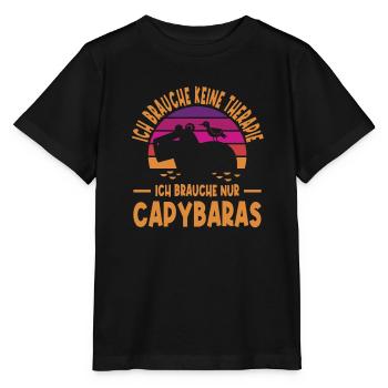 Ich Brauche Keine Therapie Brauche Nur Capybaras - Stanley/Stella Kinder T-Shirt MINI CREATOR  - Schwarz - Vorne - Mikhail (115cm)