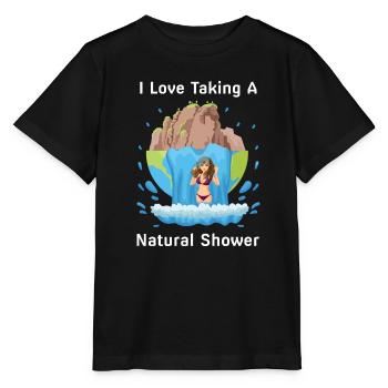 Femme sous cascade - douche naturelle - T-shirt bio MINI CREATOR Stanley/Stella Enfant - noir - Devant - Mikhail (115cm)