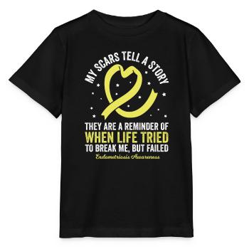Endometriose Narben: Die Geschichte eines Kampfes - Stanley/Stella Kinder T-Shirt MINI CREATOR  - Schwarz - Vorne - Mikhail (115cm)