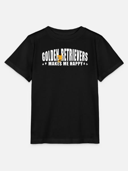 Golden Retrievers makes me happy - Stanley/Stella Kinder T-Shirt MINI CREATOR - Schwarz
