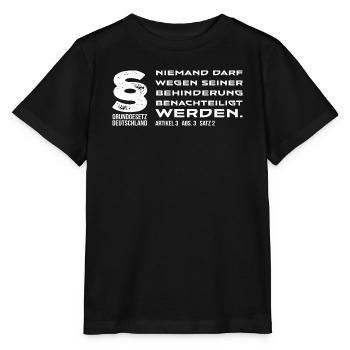 Antidiskriminierung Botschaft - Stanley/Stella Kinder T-Shirt MINI CREATOR  - Schwarz - Vorne - Mikhail (115cm)