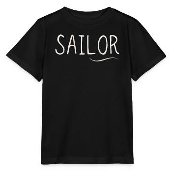 Lettrage du motif de voile de marin - T-shirt bio MINI CREATOR Stanley/Stella Enfant - noir - Devant - Mikhail (115cm)