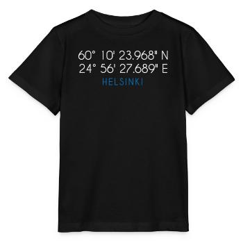 Helsinki Finnland Koordinaten - Stanley/Stella Kinder T-Shirt MINI CREATOR  - Schwarz - Vorne - Mikhail (115cm)