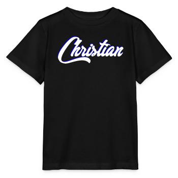 Lettrage de nom de baptême personnalisé - T-shirt bio MINI CREATOR Stanley/Stella Enfant - noir - Devant - Mikhail (115cm)