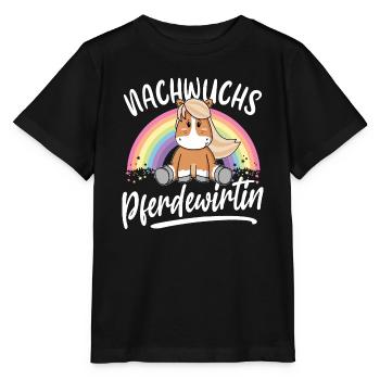 Pferd Pferdesport Mädchen Nachwuchs Pferdewirtin - Stanley/Stella Kinder T-Shirt MINI CREATOR  - Schwarz - Vorne - Mikhail (115cm)