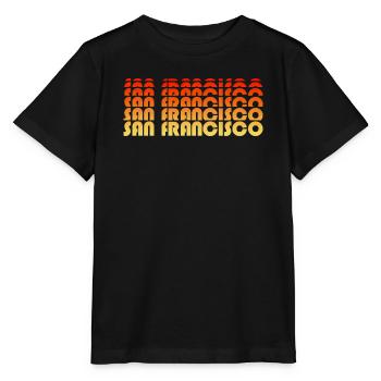 Coucher de soleil en pente de San Francisco - T-shirt bio MINI CREATOR Stanley/Stella Enfant - noir - Devant - Mikhail (115cm)