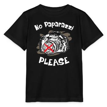 No Paparazzi Please No Photography - Stanley/Stella Kinder T-Shirt MINI CREATOR  - Schwarz - Vorne - Mikhail (115cm)