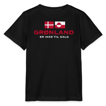Greenland Flag Distress Unity - Stanley/Stella MINI CREATOR Kids’ T-Shirt - black - Front - Mikhail (115cm)