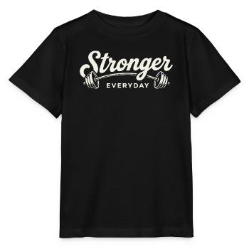 Stärkeres tägliches Langhantelgym-Workout Retro - Stanley/Stella Kinder T-Shirt MINI CREATOR  - Schwarz - Vorne - Mikhail (115cm)