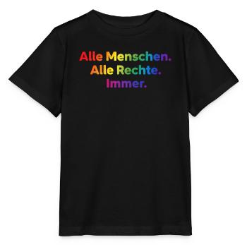 All People All Rights Always Statement - Stanley/Stella MINI CREATOR Kids’ T-Shirt - black - Front - Mikhail (115cm)