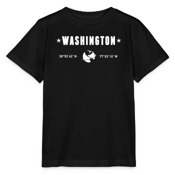 Washington DC Coordonnées : planète Terre Blanche - T-shirt bio MINI CREATOR Stanley/Stella Enfant - noir - Devant - Mikhail (115cm)
