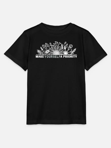 Blumenmandala Priorität auf Dich - Stanley/Stella Kinder T-Shirt MINI CREATOR - Schwarz