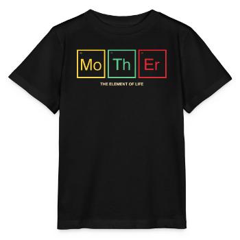 Mother Periodic Table Mom Gift - Stanley/Stella MINI CREATOR Kids’ T-Shirt - black - Front - Mikhail (115cm)