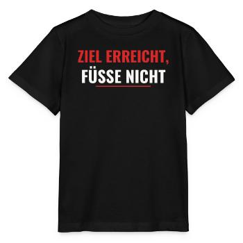 Marathon Geschenkshirt – Ziel erreicht, Füße nicht - Stanley/Stella Kinder T-Shirt MINI CREATOR  - Schwarz - Vorne - Mikhail (115cm)