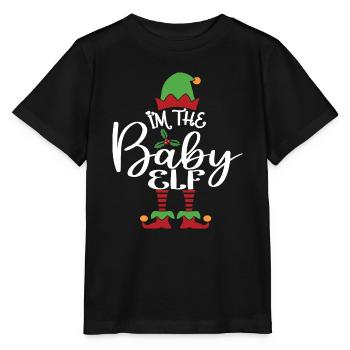 Bébé Elfe Mignon Drôle Costume de Noël assorti - T-shirt bio MINI CREATOR Stanley/Stella Enfant - noir - Devant - Mikhail (115cm)