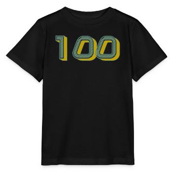 100. 100 JAHRE. 100-JÄHRIGES JUBILÄUM. GEBURTSTAG 100 - Stanley/Stella Kinder T-Shirt MINI CREATOR  - Schwarz - Vorne - Mikhail (115cm)