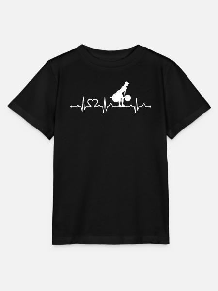 Vrouwelijke gewichthef deadlift hartslag ECG-gym - Stanley/Stella Kinder-T-shirt MINI CREATOR  - zwart