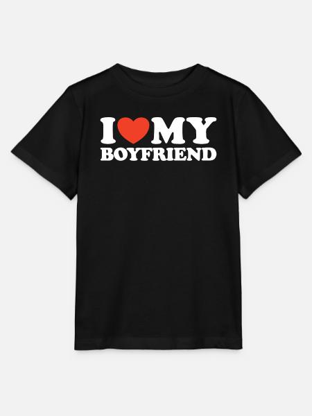 I love my boyfriend Herz Shirt - Stanley/Stella Kinder T-Shirt MINI CREATOR - Schwarz